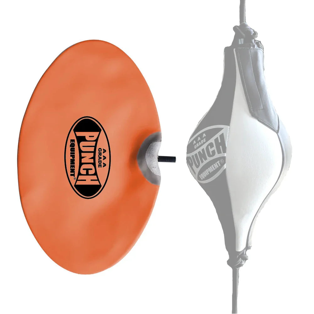 Orange and white speed bag with 'Punch' branding on a white background