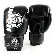 Black boxing gloves with 'Punch' branding on a white background