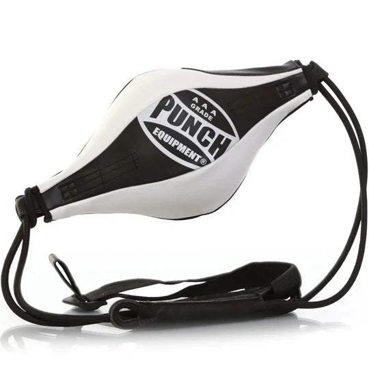 White and black floor to ceiling bag with 'Punch Equipment' branding on a white background