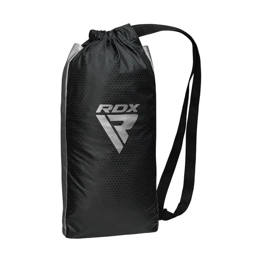 Black drawstring bag with RDX logo on a white background
