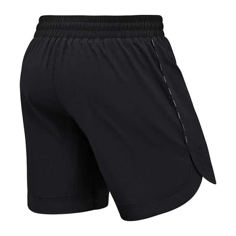 Black RDX MMA shorts on a white background