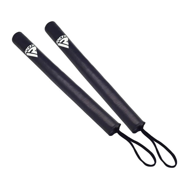Blue RDX boxing sticks with a brand logo on a white background