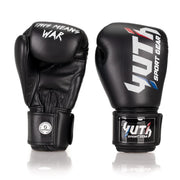 Black boxing gloves with 'Yuth Sport Gear' branding on a white background