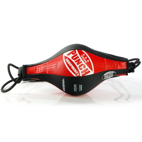 Red and black boxing bag with 'Punch' branding on a white background
