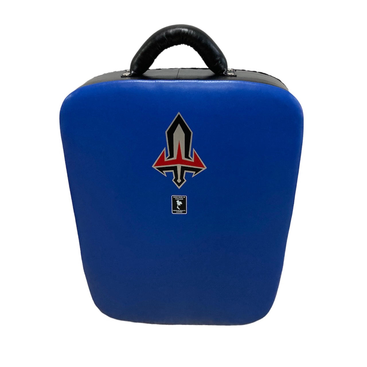 Blue kick shield with an Arwut logo on a white background