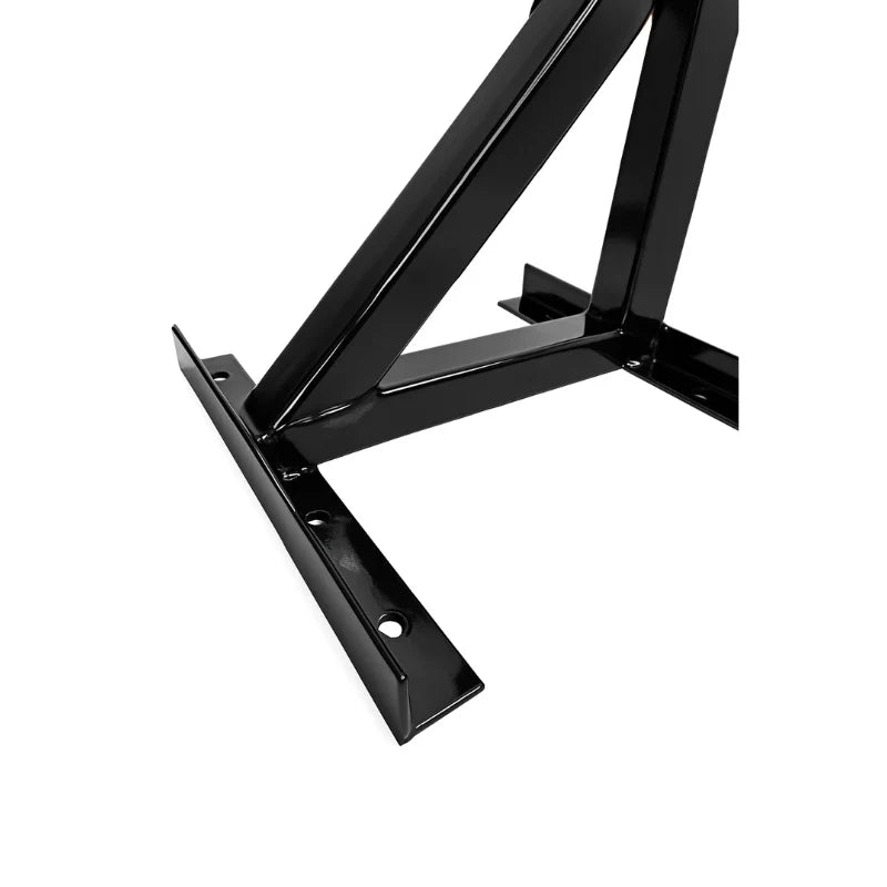 Black metal boxing bag bracket on a white background