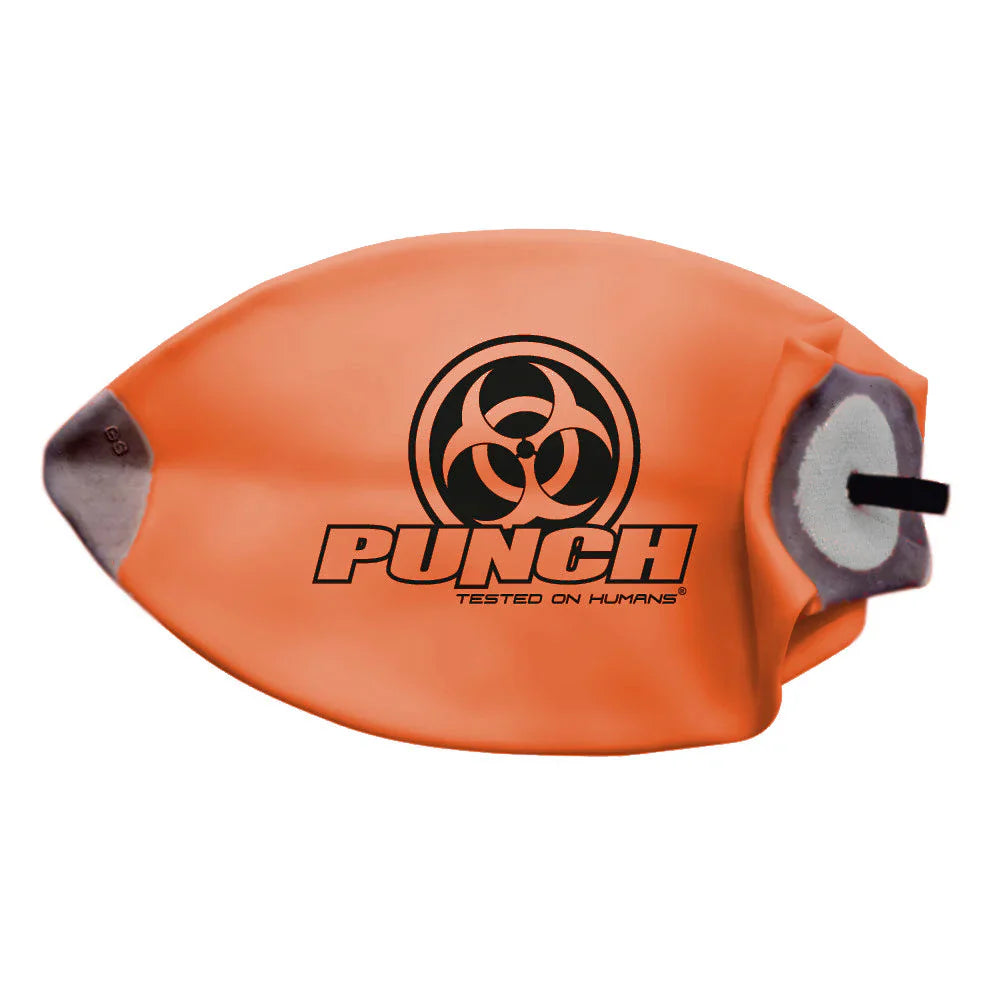 Orange speed ball bladder with 'Punch' logo on a white background