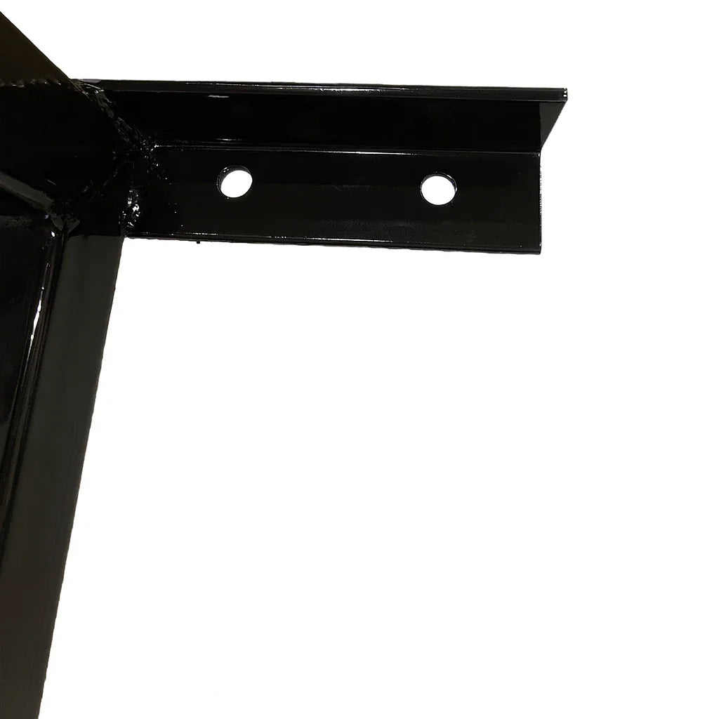 Black metal bracket on a white background