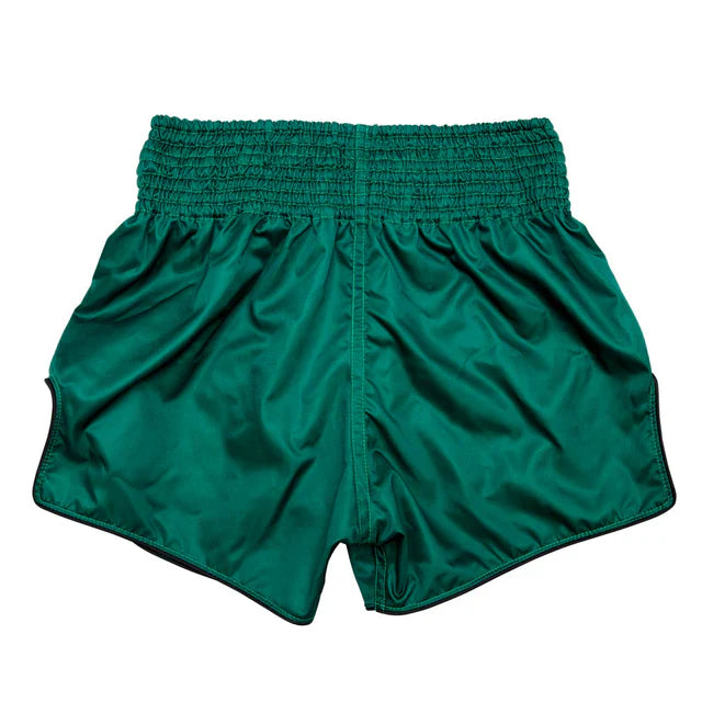 Green Muay Thai shorts on a white background