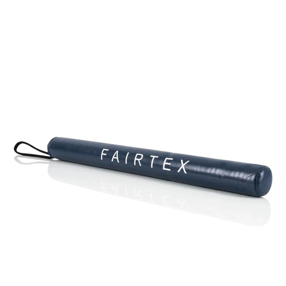 Blue Fairtex boxing stick on a white background