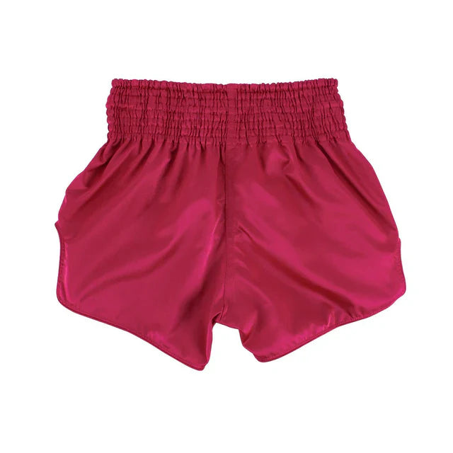 Pink Muay Thai shorts on a white background