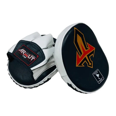 Pair of black and speed boxing pads with a visible brand logo on a white background.