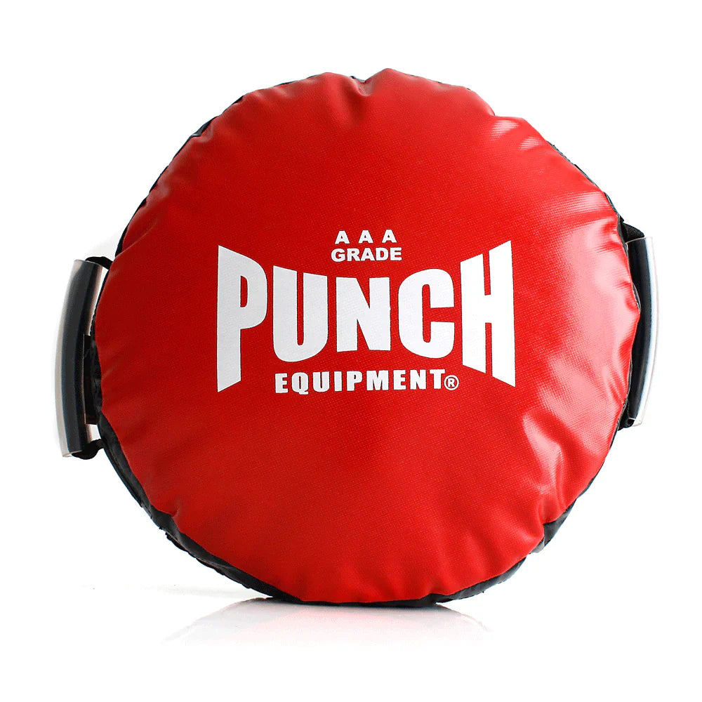 Red punching round bag with 'Punch Equipment' logo on a white background