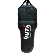Black angled punching bag with YUTH Sport Gear logo on a white background