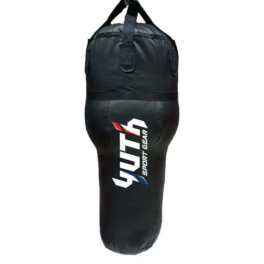 Black angled punching bag with YUTH Sport Gear logo on a white background